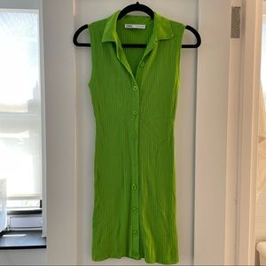 Zara Knit Mini Collared Dress
